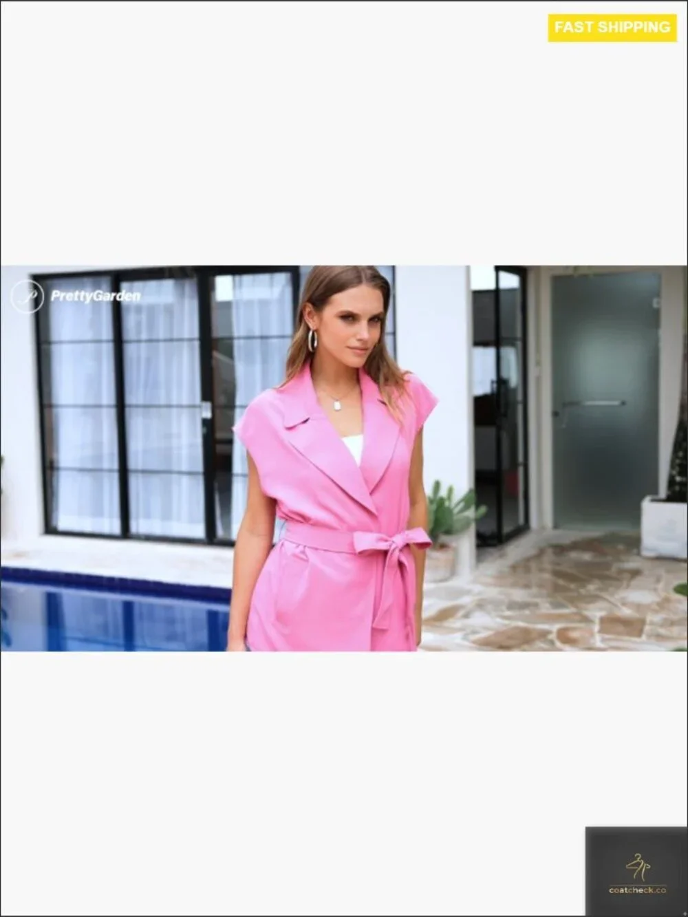 Cap Sleeve V Neck Blazer Vest Wide Leg Pant Set 2 Piece Business Work Outfit